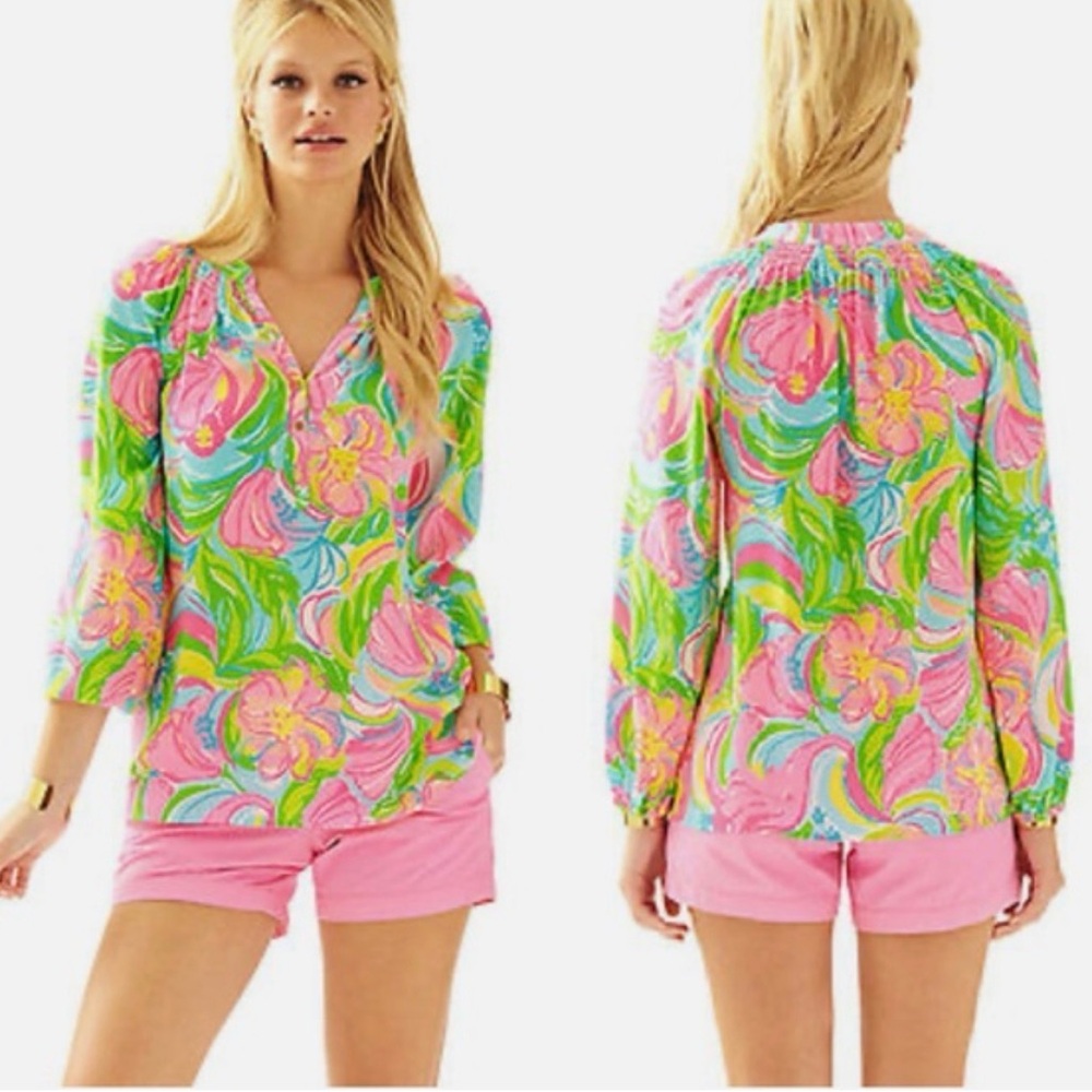 Lilly Pulitzer Elsa So A Peeling silk blouse